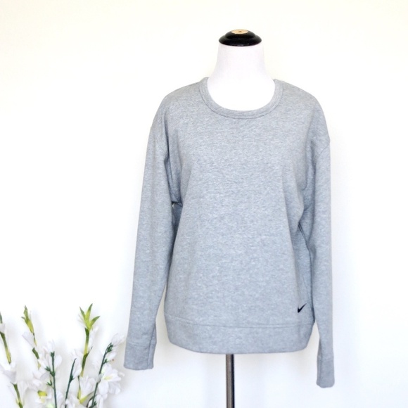 NEW! Nike Dri Fit Versa Sweatshirt Open Back Gray SZ S - Picture 5 of 9